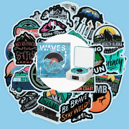 50 Pieces Decal Stickers for vynil vibes